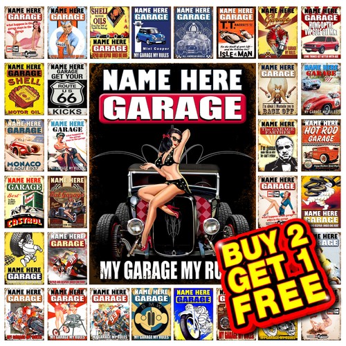 Garage personalised metal - personalised, tin