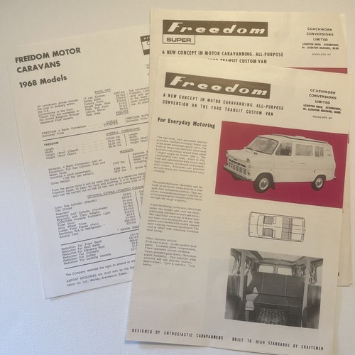 Freedom motor caravans 1968 - freedom,
